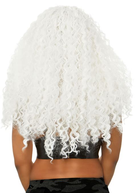 white long curly wig|More.